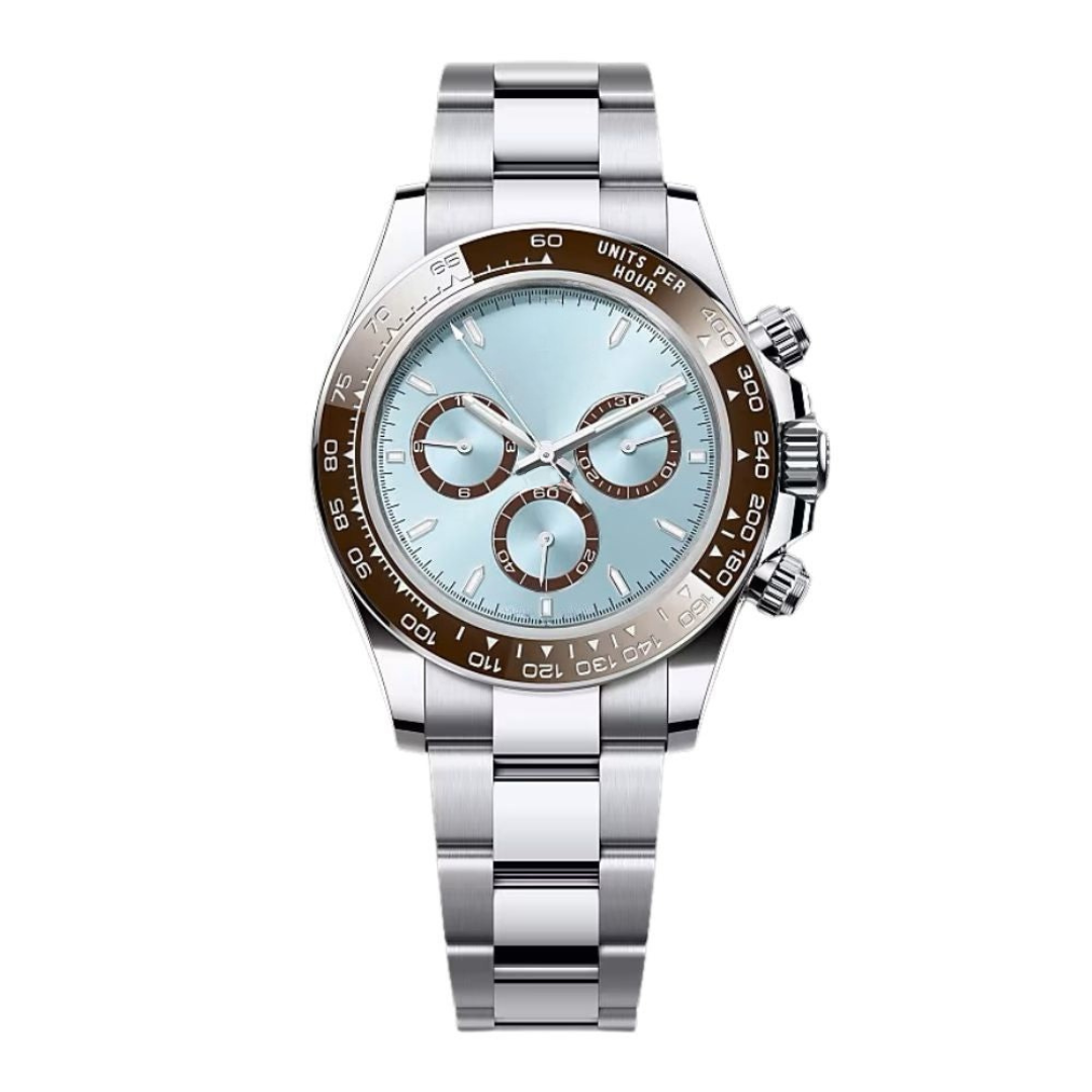 Speed Racing Chrono 40 – Ice Blue Dial | Silver Tone Case