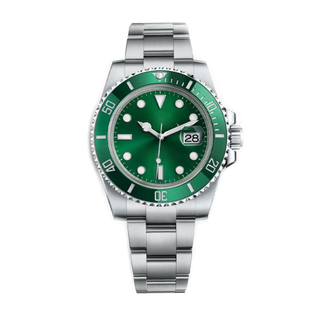 Ocean Diver 40 – Green Sunburst Dial | Stainless Steel Bracelet
