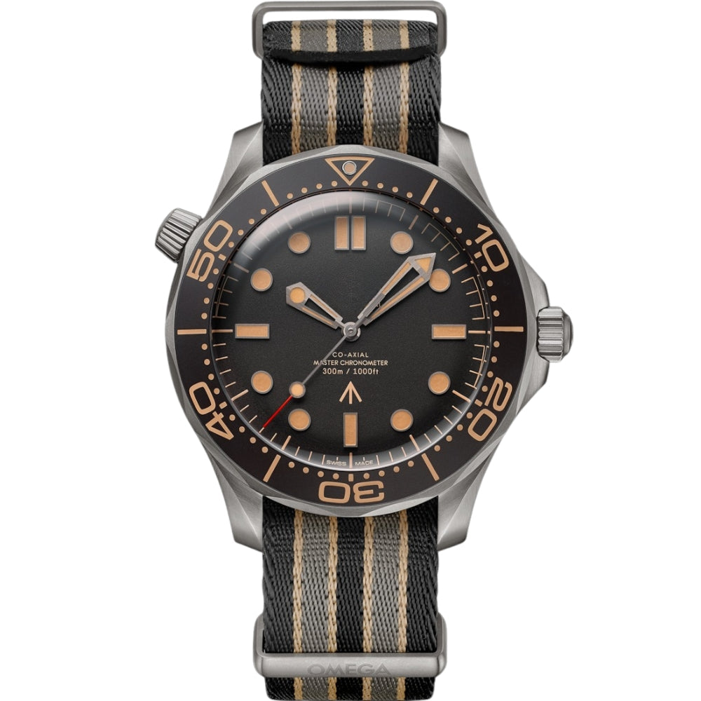 Ocean Diver Pro – Black Dial | Striped Textile Strap