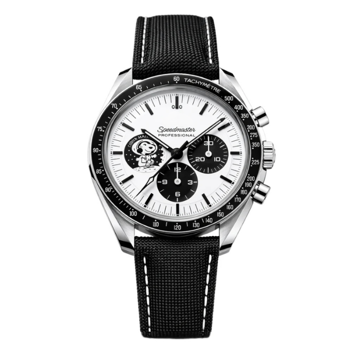 Racing Chrono Heritage – White & Black Dial | Black Strap