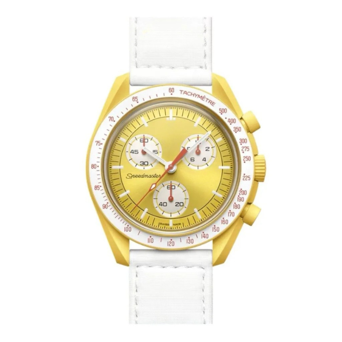 Celestial Chrono – Yellow Edition | White Strap