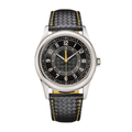 Classic Heritage – Black Dial with Yellow Accents | Textured Strap