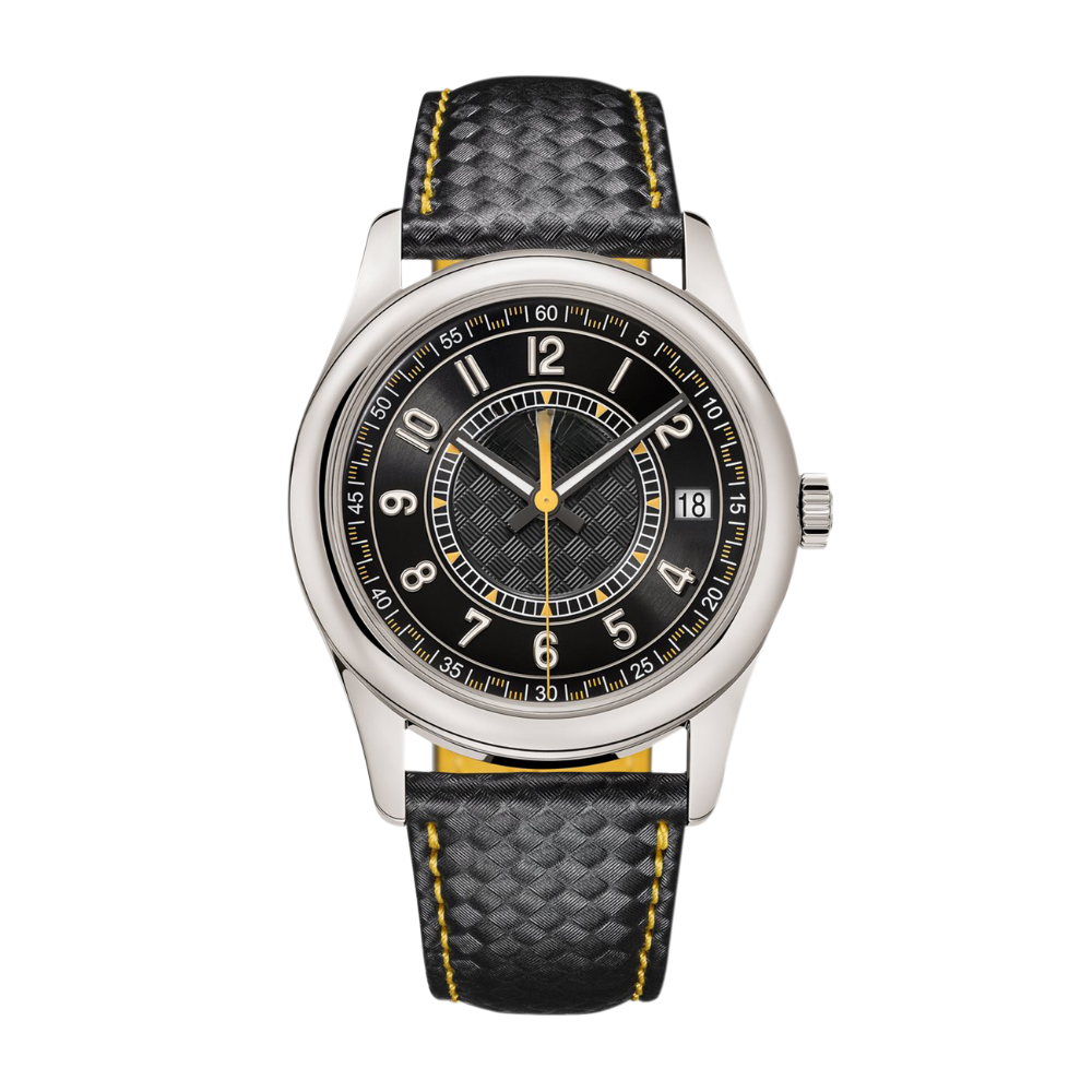 Classic Heritage – Black Dial with Yellow Accents | Textured Strap