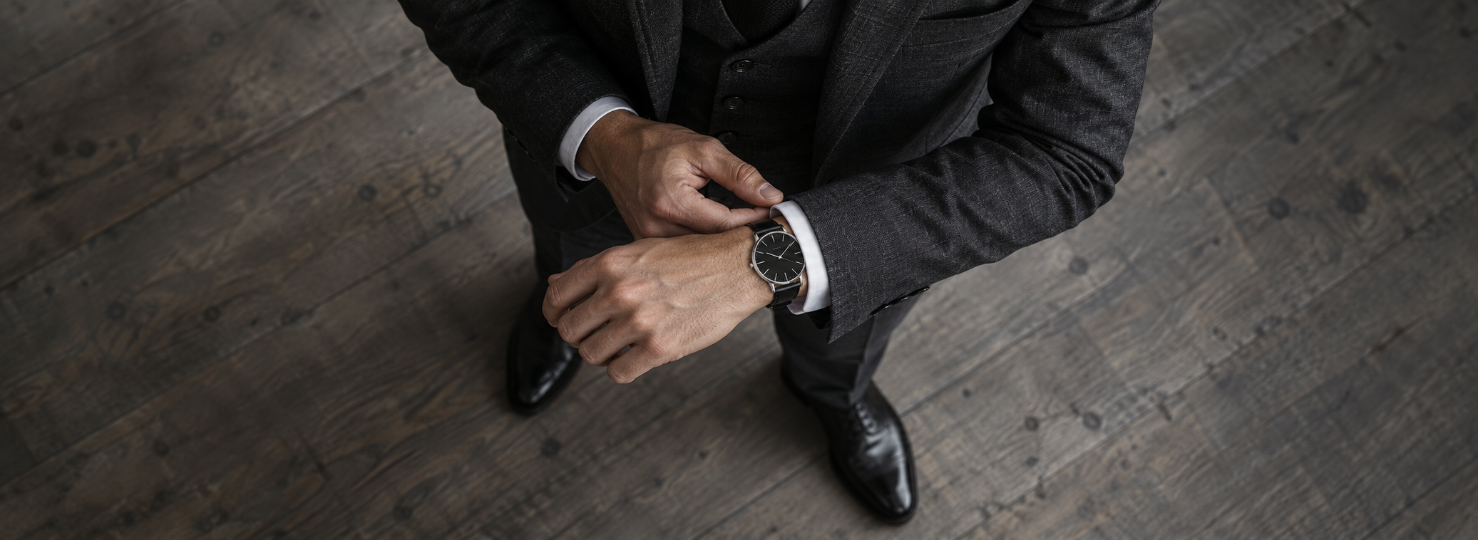 An Auremont Club watch paired with classic tailoring